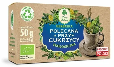 Ceai bio din plante pentru diabet, 25 plicuri, Dary Natury
