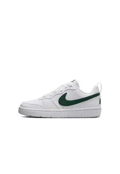 Pantofi sport Court Borough din piele ecologica - Alb optic/Verde aquamarin