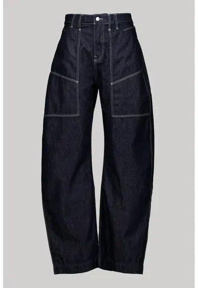 Blugi relaxed fit cu buzunare - Albastru inchis