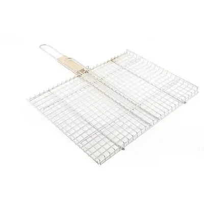 Grill din Fier pentru Gratar, Maner Lemn, Perfect Home