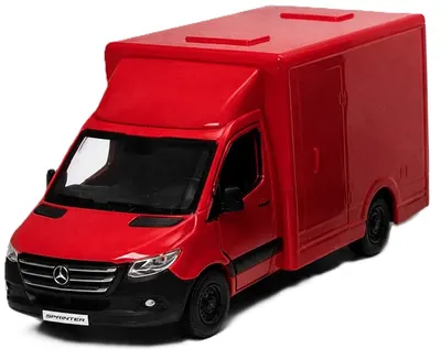 Microbuz metalic Kinsmart - Mercedes-Benz Sprinter, 1:48, roșu