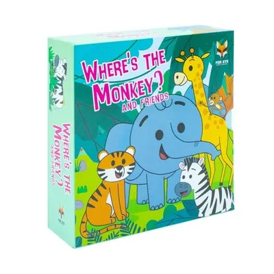 Where's The Monkey and Friends 4 Board Books Collection Set Age 0-5(Where's The Elephant, Monkey, Tiger, Zebra)