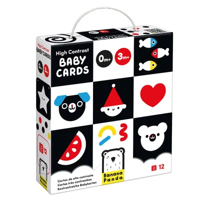 Carduri cu contrast ridicat pentru bebelusi, Banana Panda, 12 piese