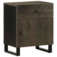 Gossi noptiera, negru, 50x33x60 cm, lemn masiv de mango