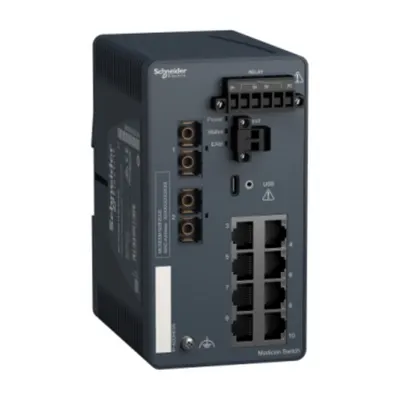 Modicon Intreruptor, 8 porturi pentru cupru + 2 porturi pentru fibra optica