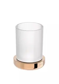 Pahar baie Roca Tempo A817022RG0, pe blat, metal/sticla, lucios, Cupru