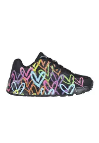 Pantofi sport cu imprimeu cu inimi Uno Lite - Negru
