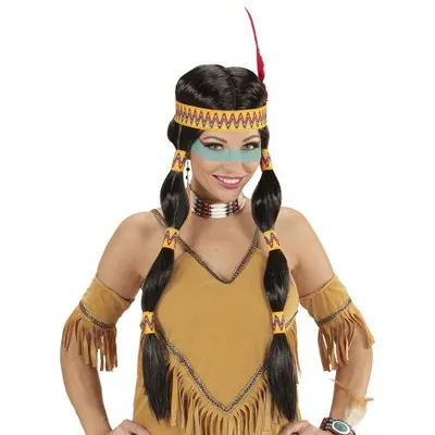 Peruca indian cu bentita
