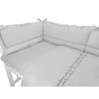Lenjerie pentru patut cu 3 piese MimiNu Colectia Royal Grey cu volanase 120x60 cm