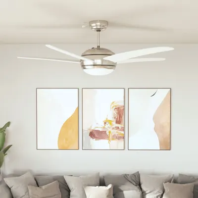 Gossi ventilator tavan decorativ cu iluminare, 128 cm, alb