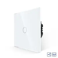 Intrerupator Simplu Cap Scara / Cruce RF433 cu Touch din Sticla LUXION