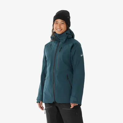 Geacă schi și snowboard FR 500 călduroasă și respirantă verde Damă