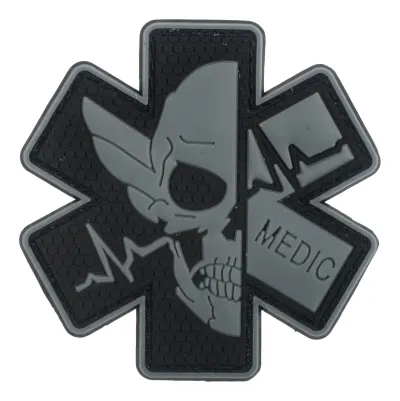 Patch Velcro 3D Medic Skull Tactical – PVC - Default Title