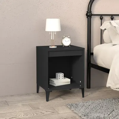 vidaXL Noptiere, negru, 40x35x50 cm