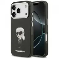 Husa MagSafe pentru Apple iPhone 17 Pro, Karl Lagerfeld, IML Aquarelle Karl Ikonik, Neagra
