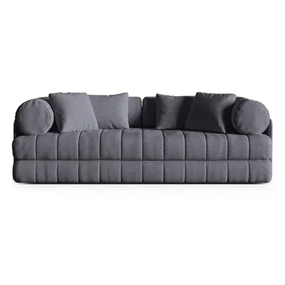 Canapea gri închis extensibilă cu tapițerie din țesătură bouclé 206 cm Kemi – Cosmopolitan Design