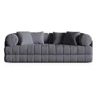 Canapea gri închis extensibilă cu tapițerie din țesătură bouclé 206 cm Kemi – Cosmopolitan Design