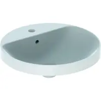 Lavoar baie incastrat alb 48 cm, rotund, cu orificiu baterie, Geberit VariForm