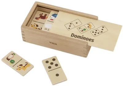 Domino clasic 2 în 1 Viga Toys – Animale și puncte