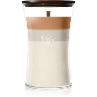 Woodwick Trilogy Café Macchiato lumânare parfumată cu fitil din lemn 610 g