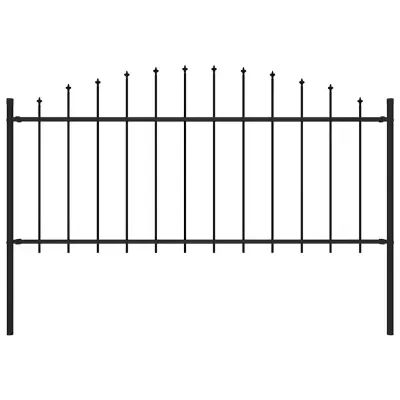 vidaXL Gard de grădină Woerden cu vârf tip suliță din oțel, 170x75 cm, negru