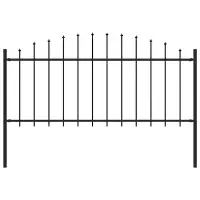 vidaXL Gard de grădină Woerden cu vârf tip suliță din oțel, 170x75 cm, negru
