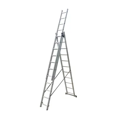 Scara profesionala din aluminiu, 3 tronsoane 3 x 11 trepte