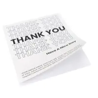 Stickere dreptunghiulare cu mesaj Thank you Have a nice day - negru (set 50 buc) - Default Title