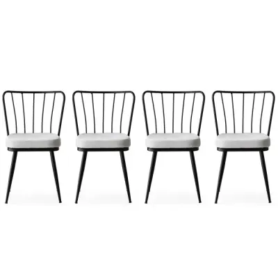 Set 4 scaune YILDIZ, negru, 43x42x82 cm