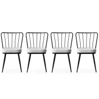 Set 4 scaune YILDIZ, negru, 43x42x82 cm