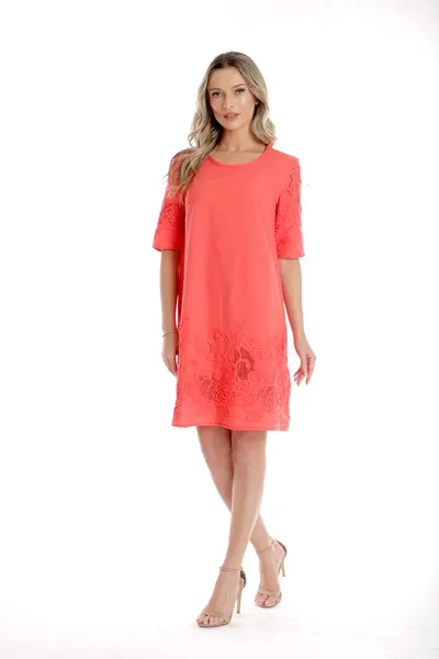 Rochie broderie CV25031 corai, Cesy | marimea L