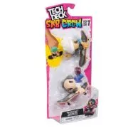 Tech Deck Sk8 Crew Pachet 2 Seturi Placa si Figurina 9. 6cm Casca Alba si Casti Gri