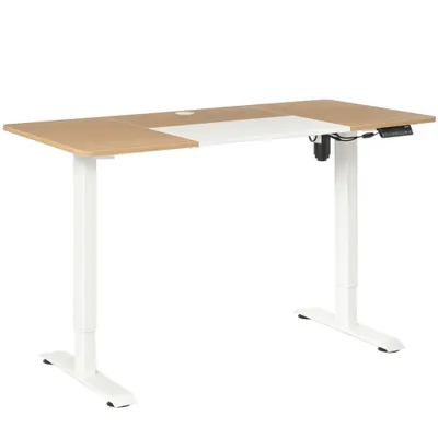 Birou Înălțime Reglabilă Electric Vinsetto 140 x 70 cm Birou de Calculator cu 4 Setări de Memorare, Blat de Masă din 4 Părți, Birou Stand-Sit cu Anti-Coliziune, Protecție la Suprasarcină Alb | Aosom Romania