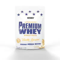 Proteine din zer, Weider, Premium Whey, vanilie-caramel, 500g