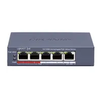 Switch POE 4 porturi Hikvision DS-3E0105P-E/M(C), fara management 4 × 10/100 Mbps PoE port,1 × 10/100 Mbps RJ45 port, IEEE 802.3