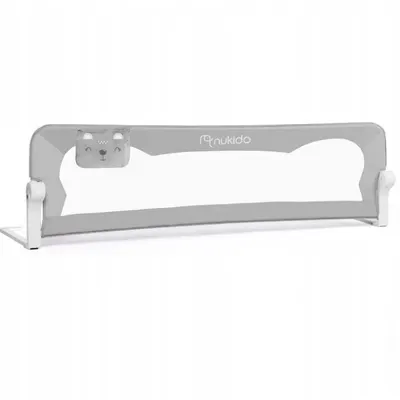 Bariera de protectie pentru pat 150x35 x42 cm Nukido Gri