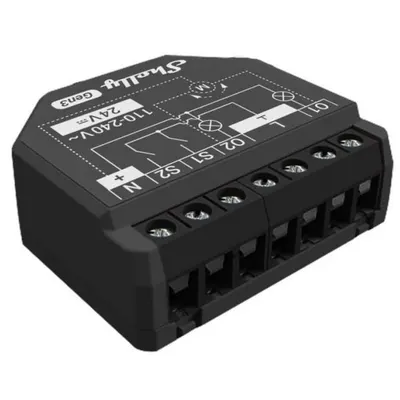 Releu inteligent Shelly 2PM GEN3, 2 canale, monitorizare consum, WiFi, Bluetooth, 2x10A 3800235261903