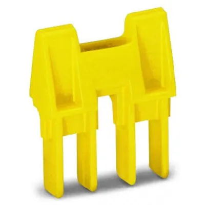 Coupling device; mechanically locks multiple links; 4-way; yellow