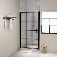 Gossi usa de dus, negru, 100 x 178 cm, sticla securizata