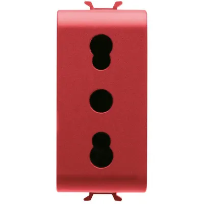 Priza pentru linii dedicate 1M 16A standard italian Gewiss Chorus GW10213, rosie