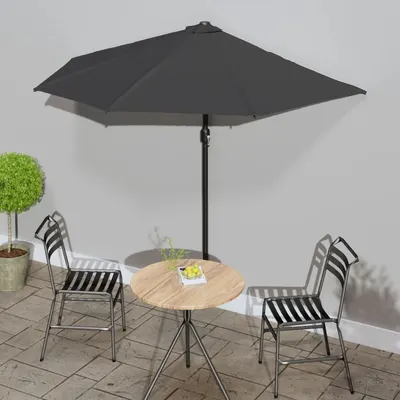Gossi umbrela de soare de balcon, tija aluminiu, antracit, 270x144 cm