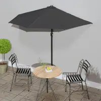 Gossi umbrela de soare de balcon, tija aluminiu, antracit, 270x144 cm