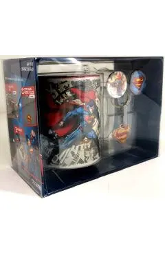Pachet cana + breloc + 2 insigne: Superman. DC Comics