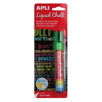 Marker cretă lichida APLI - Varf rotund, 8 gr., Verde