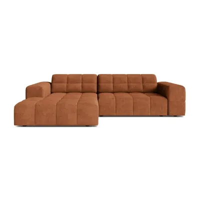 Colțar teracotă cu tapițerie din chenille (cu colț pe partea stângă/cu șezlong) Chicago – Cosmopolitan Design