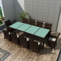 Gossi set mobilier de exterior cu perne, 11 piese, maro, poliratan
