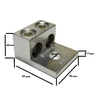 Clema tunel dubla - din aluminiu, pentru conductor 2x600