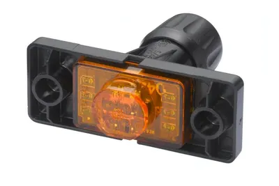 Lumina delimitare stanga dreapta, galben, LED, inaltime 70mm; latime 92mm; adancime 36mm, surub fixare orizontala, 24V (IP5K9K)