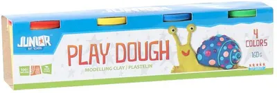 Plastilin Junior Funny Clay - 4 culori, 160 g