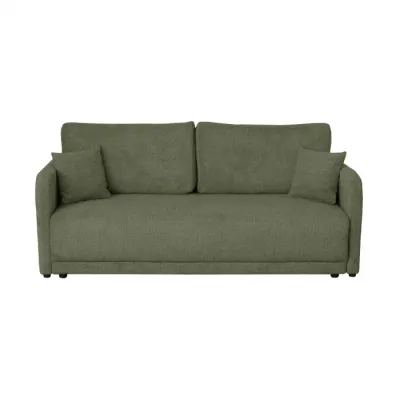 Canapea extensibila BERNA S, 3 locuri, cu arcuri si lada depozitare, verde, 210x110x93 cm